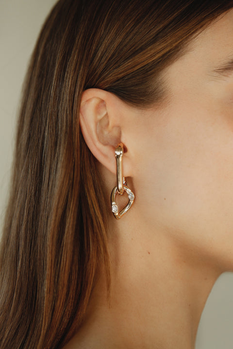 White Cz Logan Lobe Cuff Earrings