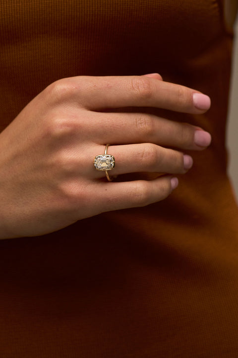 Old Mine Cushion Cut Diamond Ring
