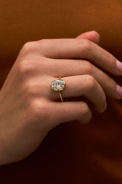 Old Mine Cushion Cut Diamond Ring