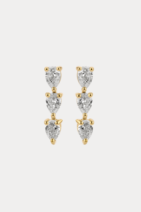 Diamond Pear Studs