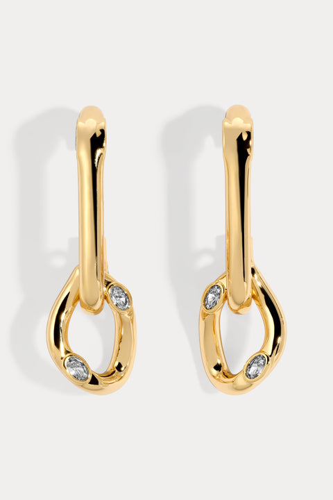 White Cz Logan Lobe Cuff Earrings