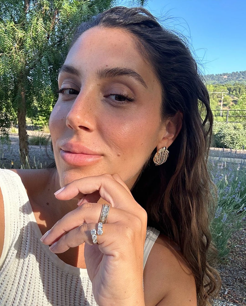 Pave Arlo Earrings / Osha Wrap Ring @stephiewastaken
