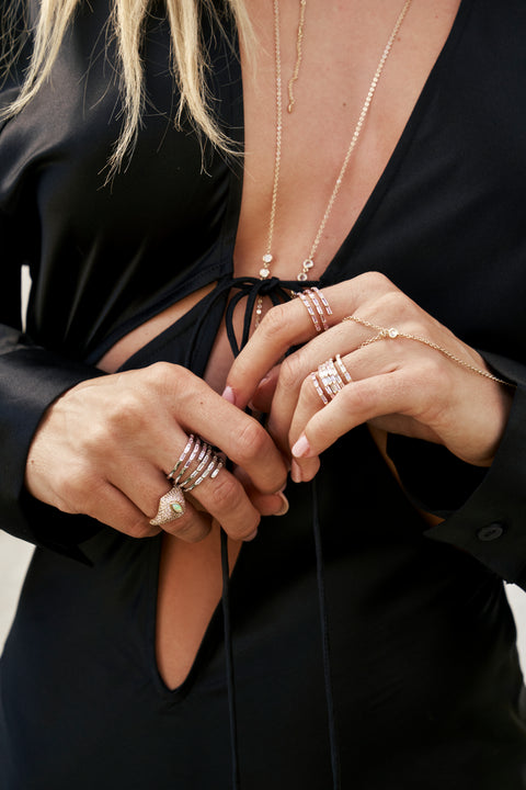 Pink Gigi Baguette Wrap Ring