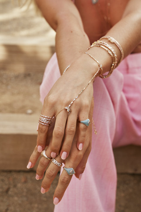 Pink Gigi Baguette Wrap Ring