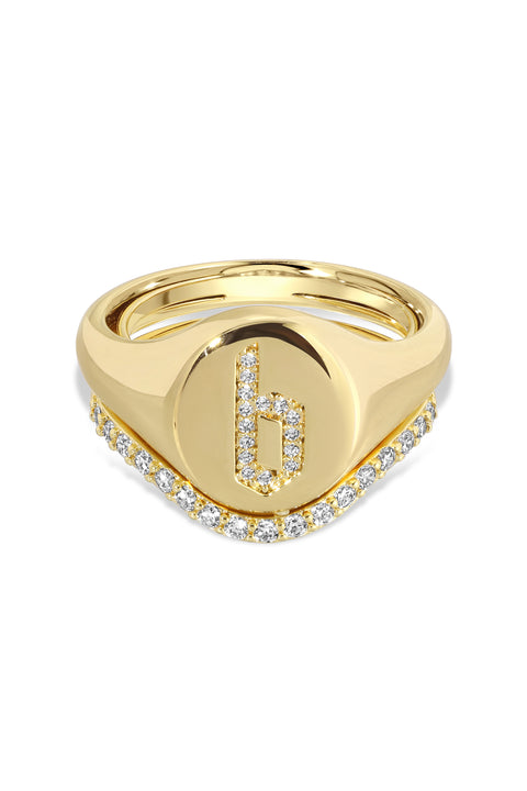 Gothic Initial Signet Ring