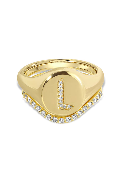Gothic Initial Signet Ring