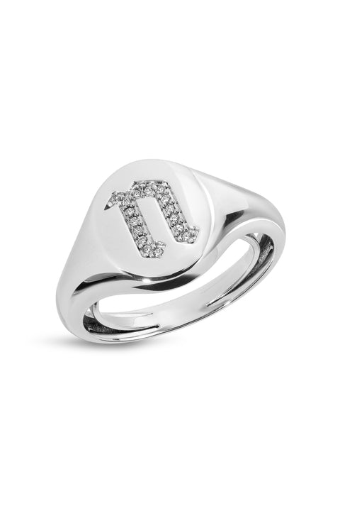 Gothic Initial Signet Ring