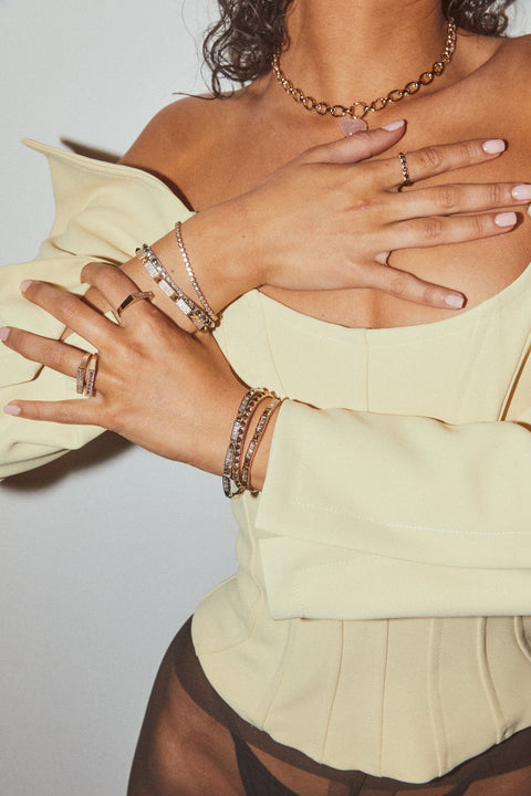 Pink Cass Bar Ring