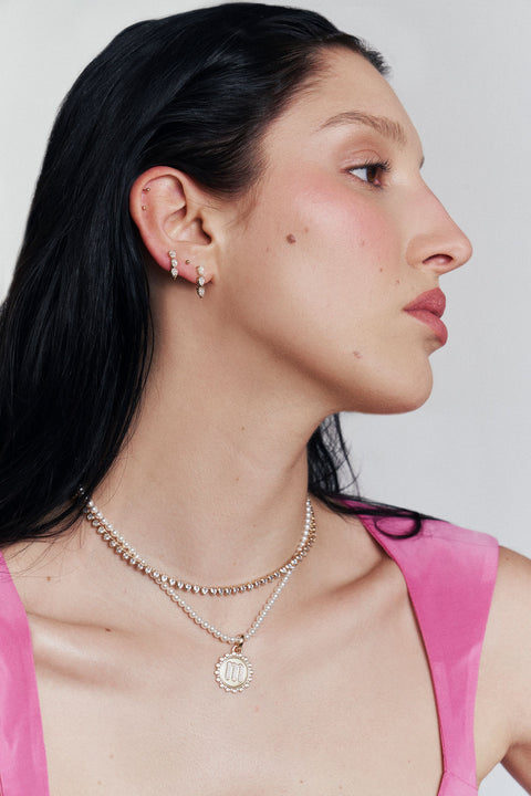 Diamond Pear Studs