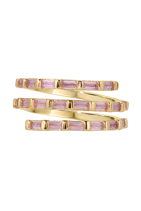 Pink Gigi Baguette Wrap Ring