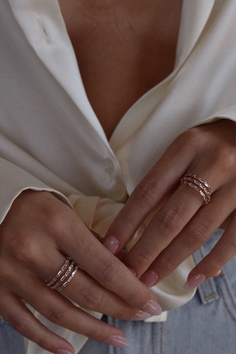Pink Gigi Baguette Wrap Ring